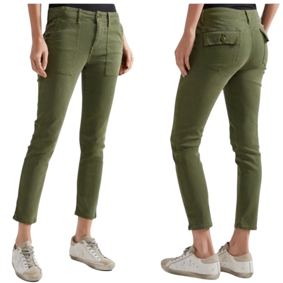 THE GREAT. Skinny Army Brushed Twill Pant